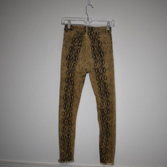 Zara Python Snake Pants Jeans Sz 2 Stretchy High Rise Skinny Ankle Grunge Rock - Picture 7 of 16